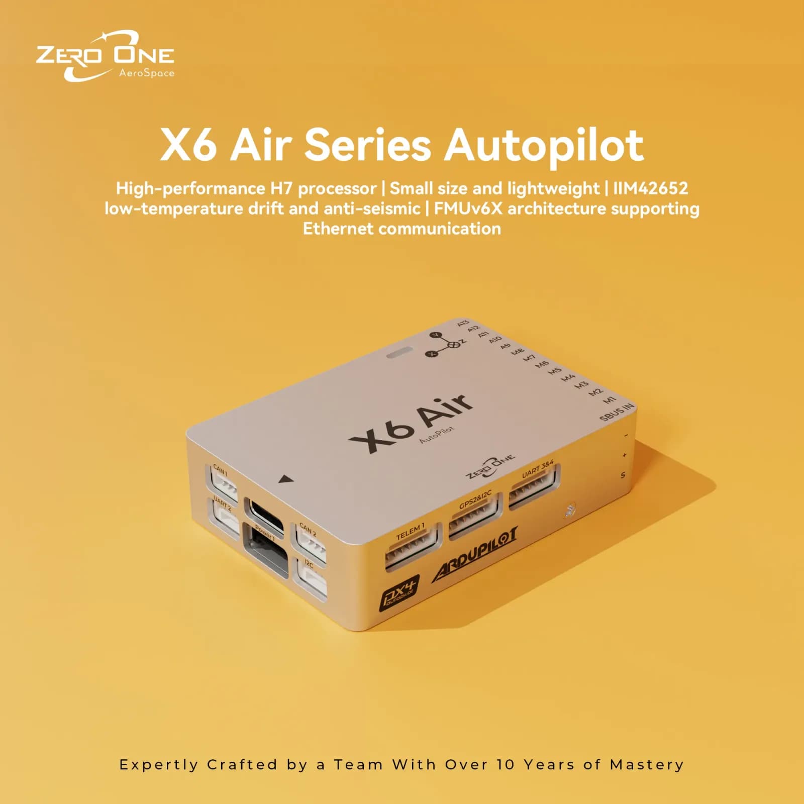 ZeroOne X6 Air+ AutoPilot для ArduPilot та PX4 — для коптерів, літаків, апаратів вертикального зльоту та посадки (VTOL)